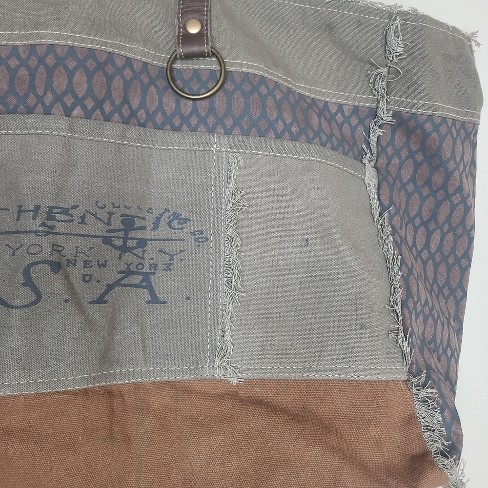 Myra Beehive Print Canvas Handmade‎ Large Weekender Bag Tote Boho - Picture 3 of 7